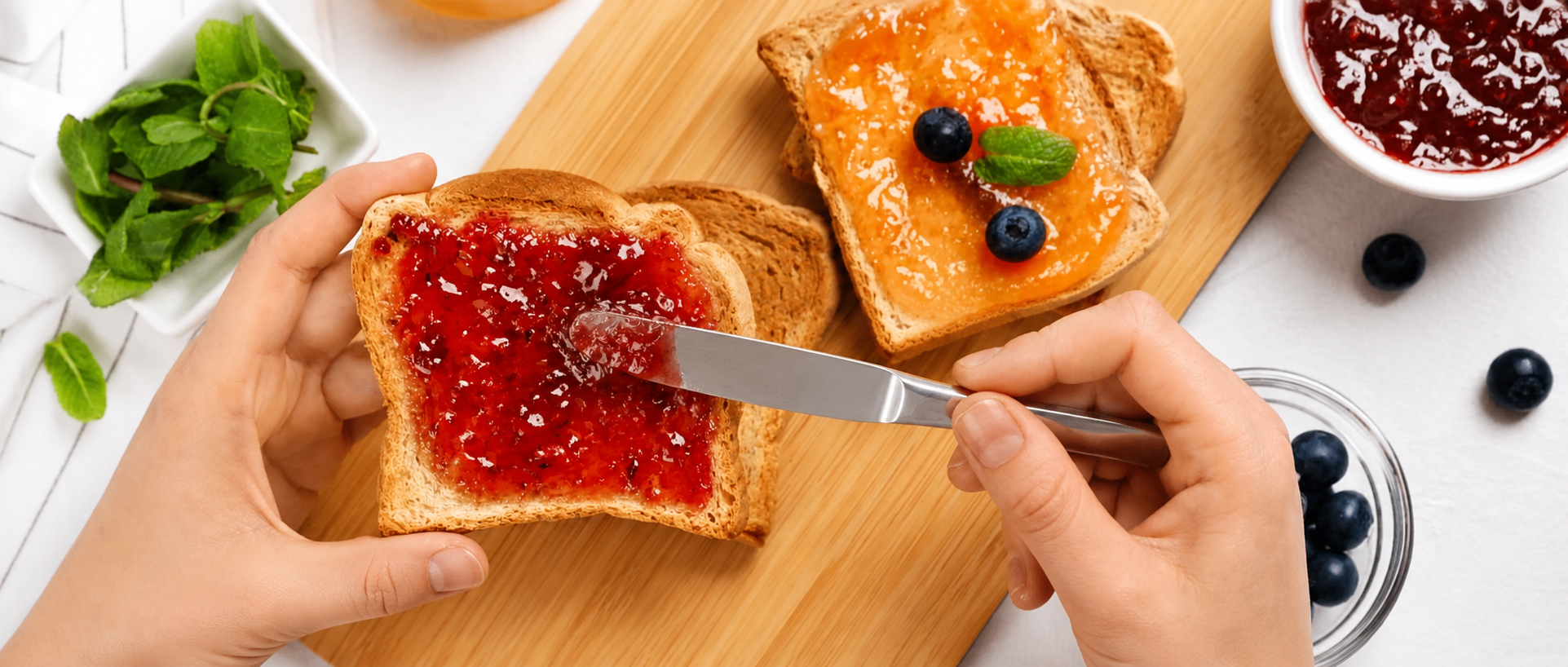 Spread some Hawaiian Sun fruit jams and jelly on toast offered in a variety of flavors that are made in Hawaii