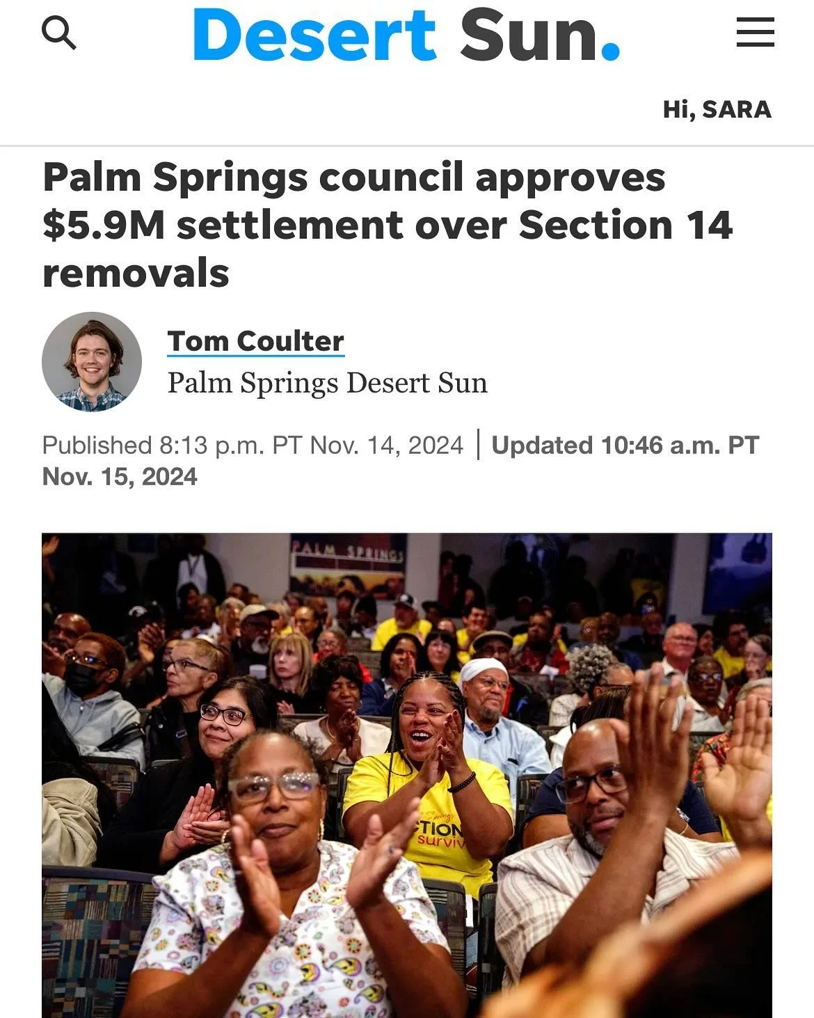 INCREDIBLE NEWS last week in Palm Springs: The City Council approved close to 6 million in reparations for Section 14 survivors and their descendants. If you don&rsquo;t know the history or haven&rsquo;t seen #RacistTrees, Black families who were for