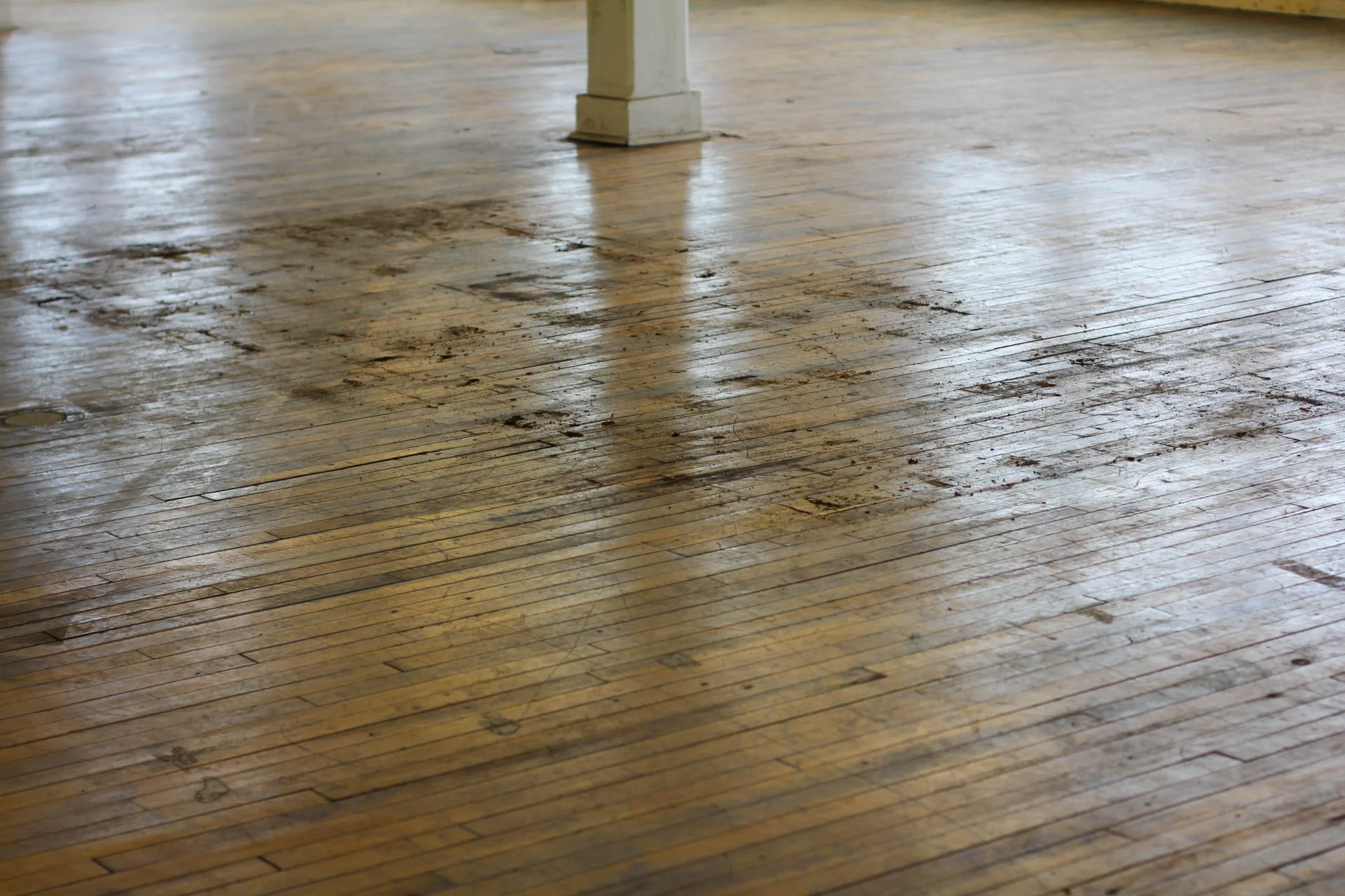 dust remnants of brick installation