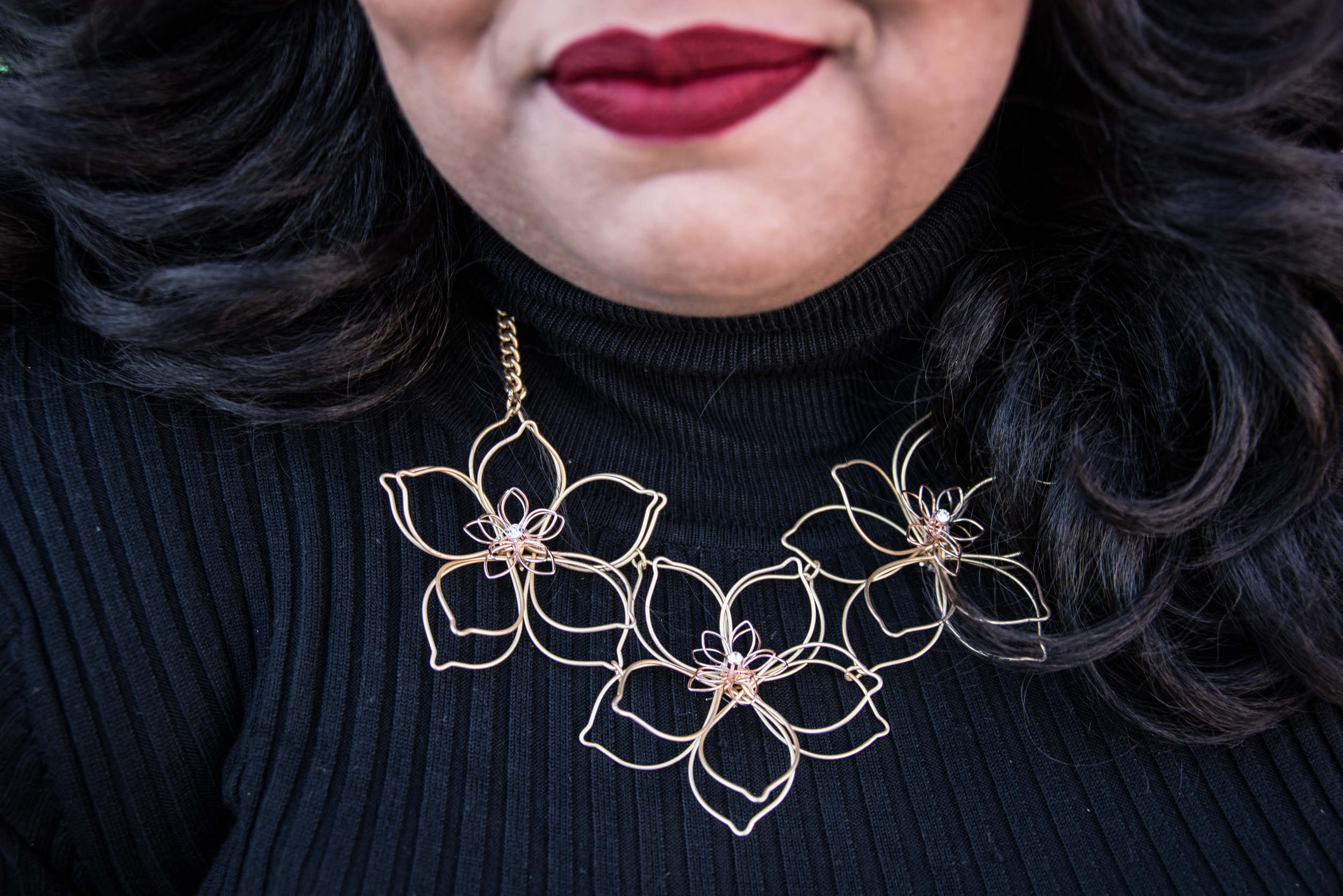 Notice the red lip? Make sure you read my new post on my Top 5 Favorite lip products on Monday! Necklace: Target (yes, Target!)