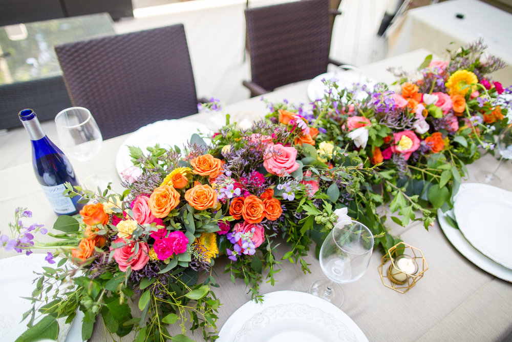 summer floral table centerpiece