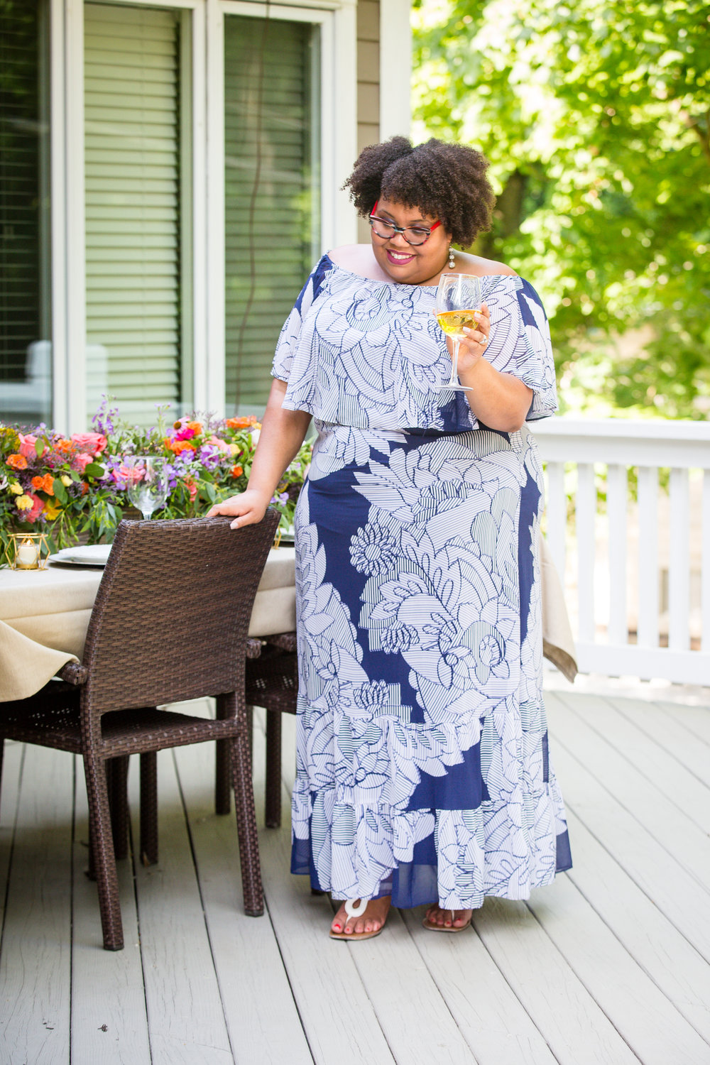 eclectic kurves in dia & co floral maxi dress