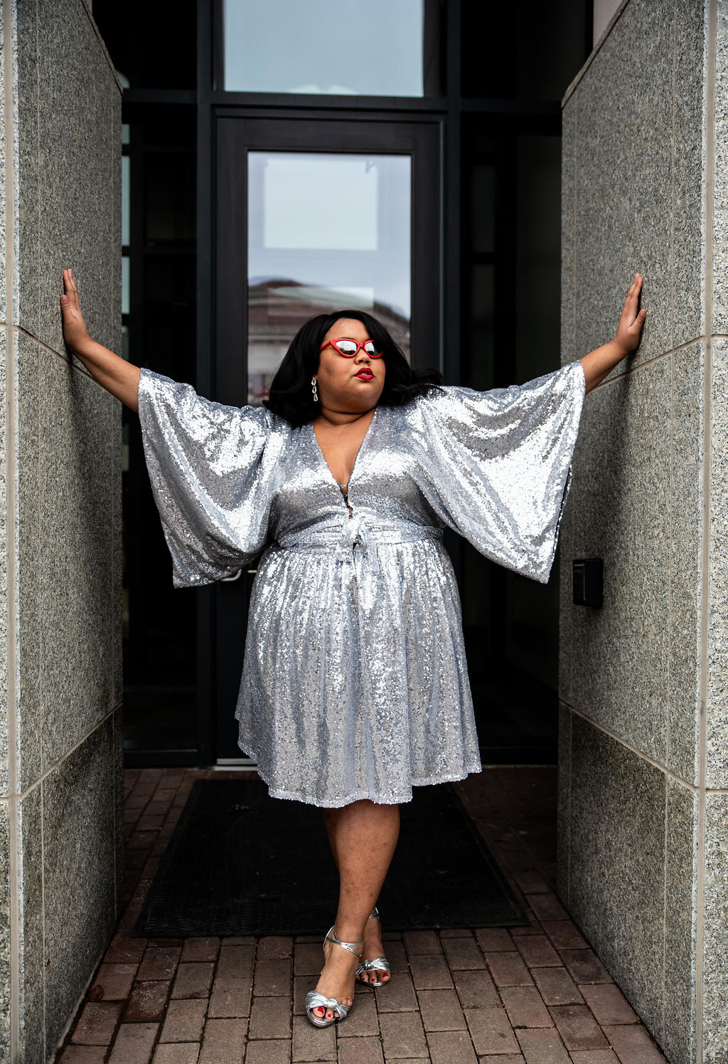 black and silver sequin dress plus size