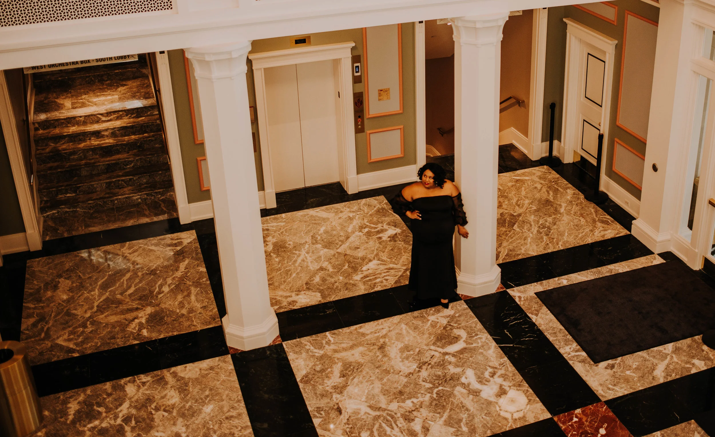 The beautiful marble floors inside the Palladium. Home of the Carmel Symphony Orchestra.