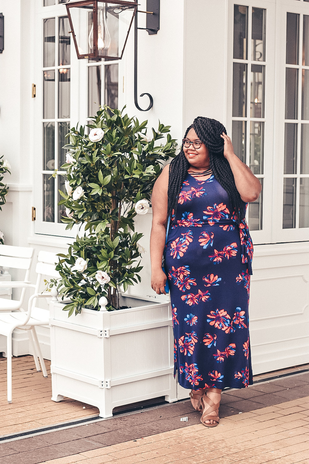 4th of July Floral Maxi Dress