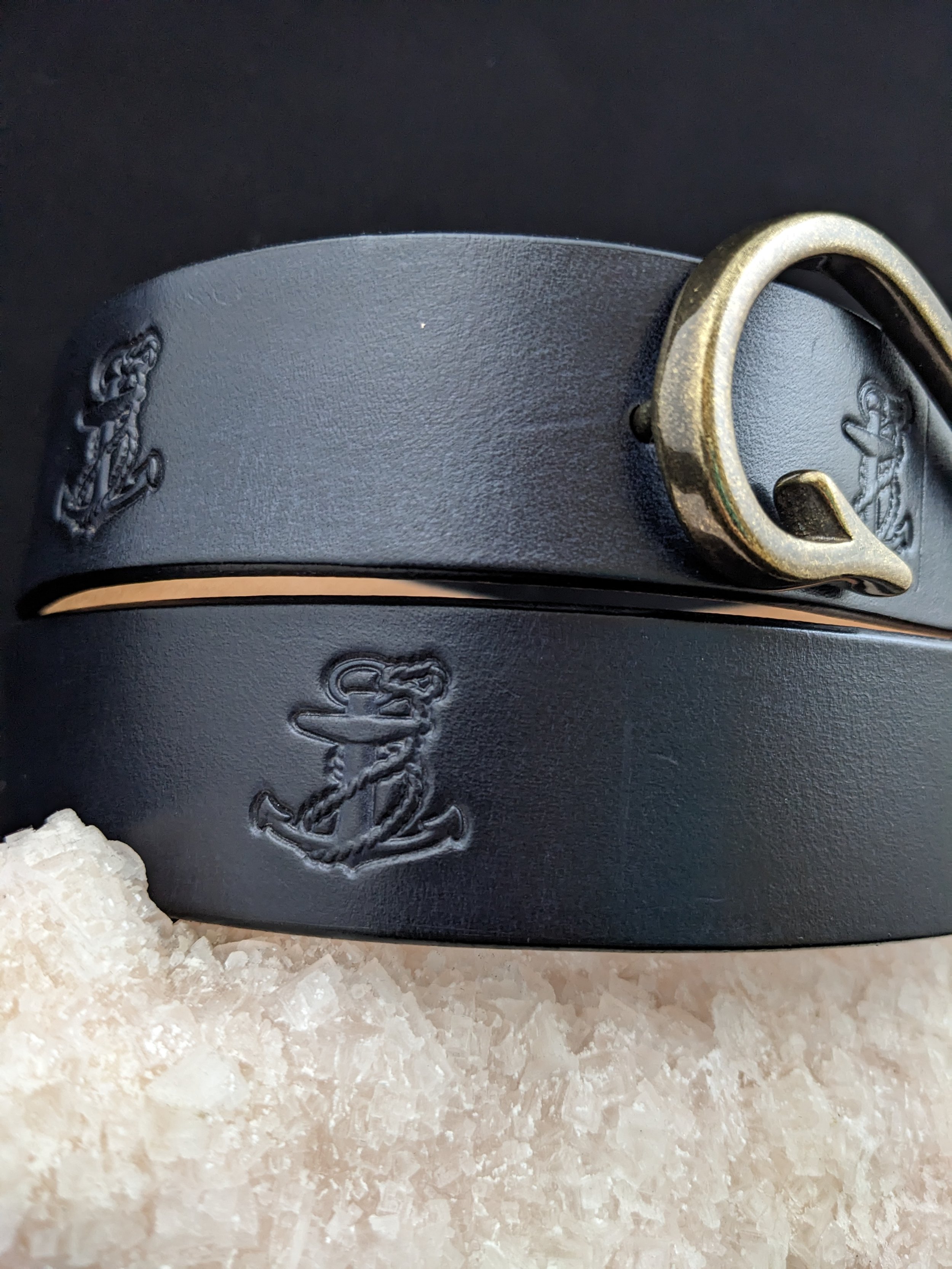 Black Custom Leather Belt
