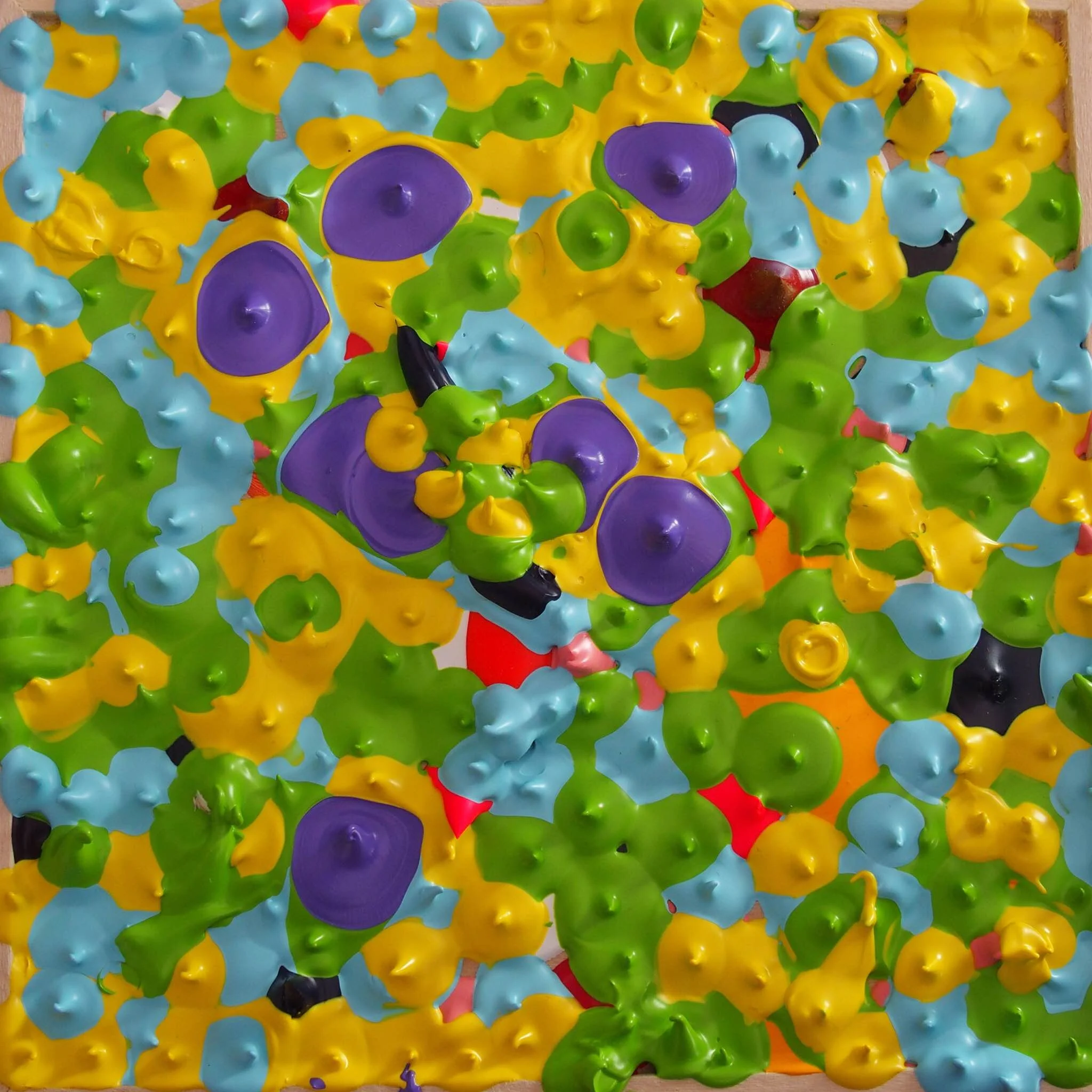 Dots 2 - Acrylic on Wood Board - 8" X 8"