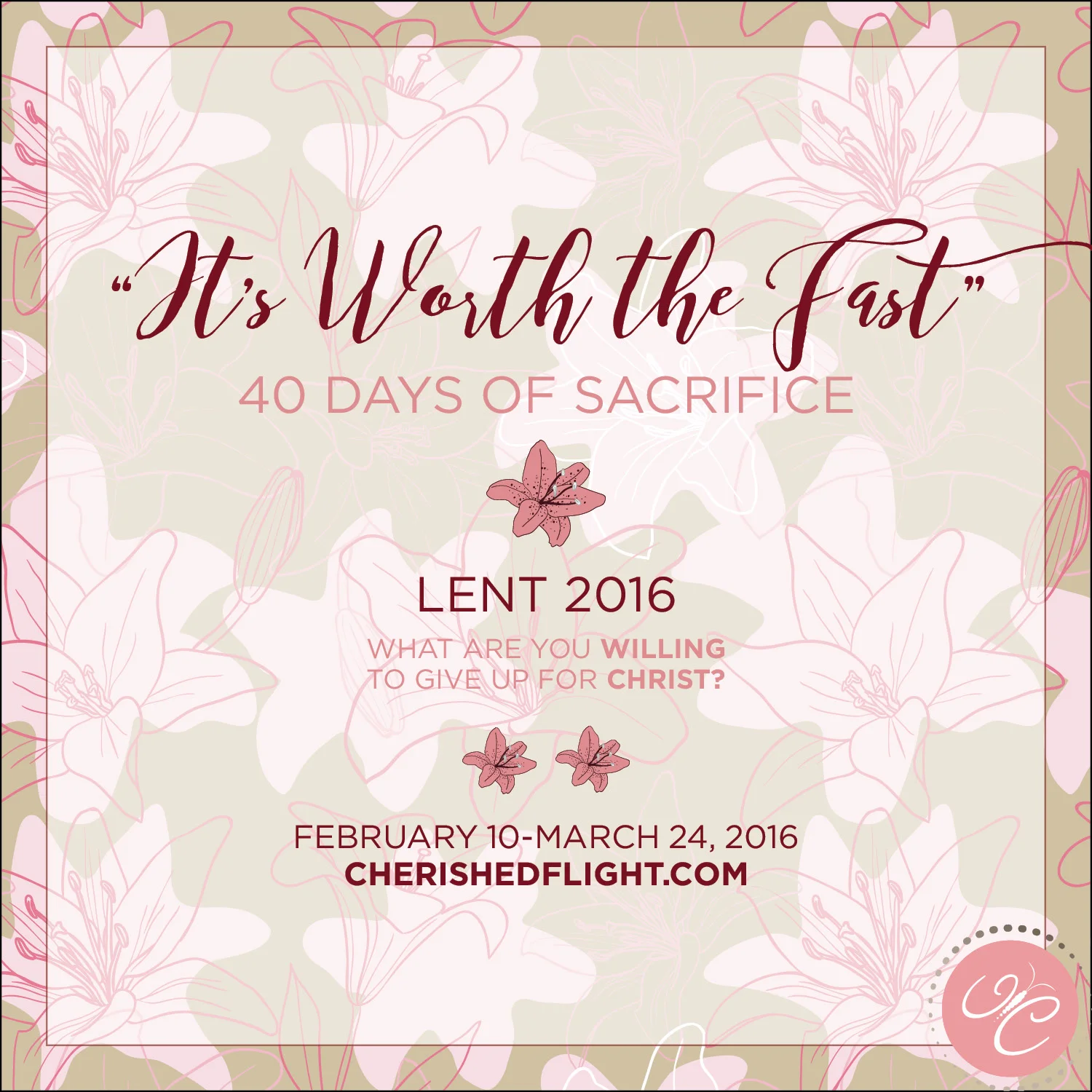 Are you observing Lent this year? Share your triumphs and the things you’ve overcome with all of us. Also, please take a moment to read the other Selah blogs in my Lenten series “It’s Worth the Fast: What Are You Willing to Give Up for Christ?” for a little encouragement along the way. 