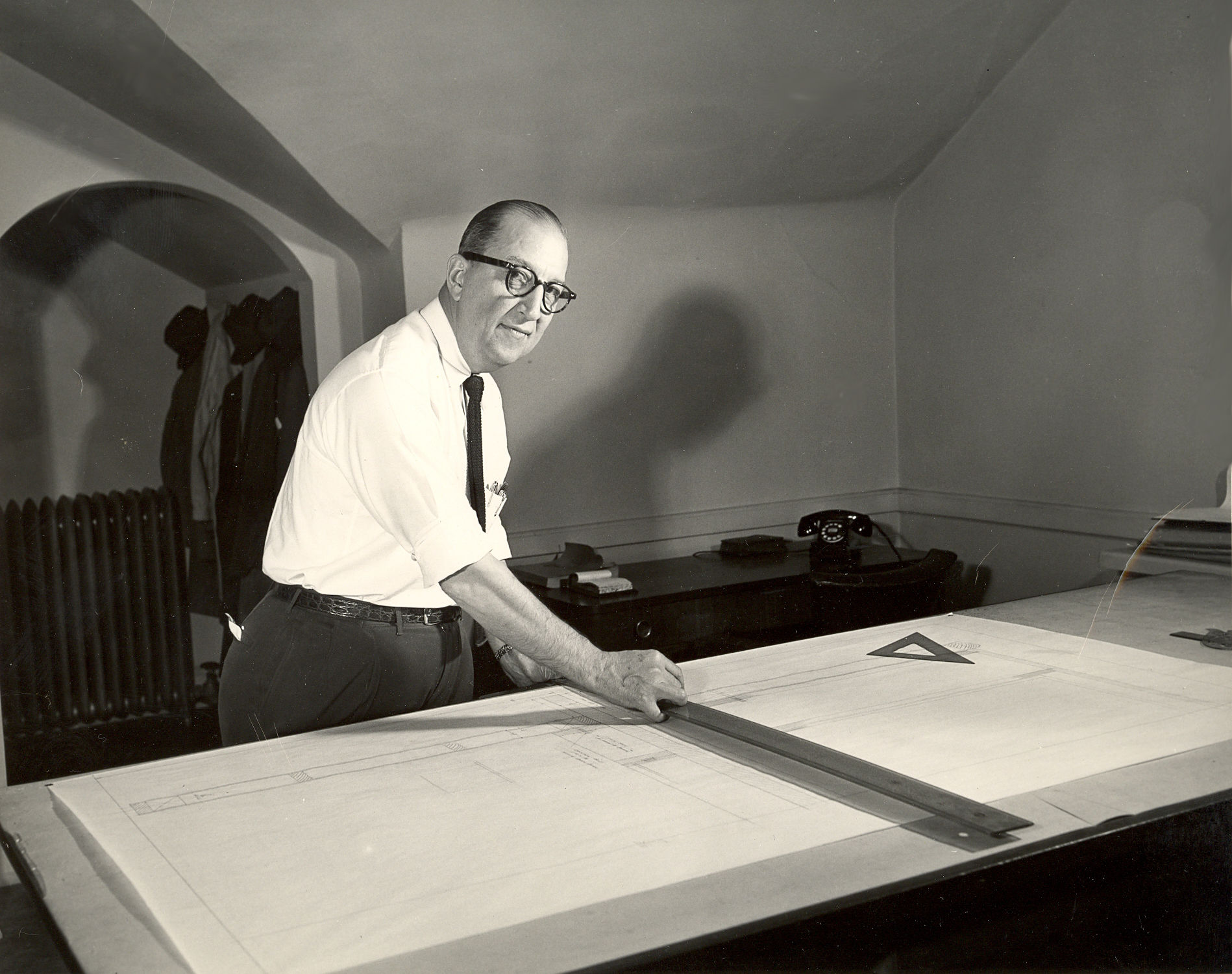 Grandpa Karl in his Grand Rapids furniture design studio