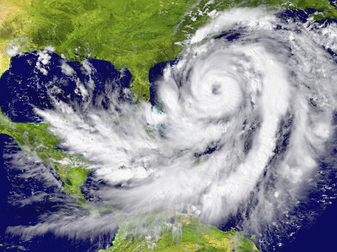 The 'eye' of a cyclone photographed from a weather satellite. ©iStock