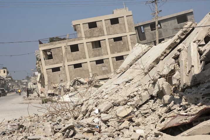 A building damaged by an earthquake. Getty Images