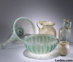This ancient glass was found in the ruins of the ancient Roman city of Pompeii