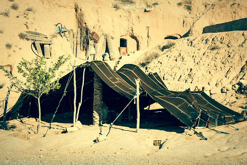 A tent house of nomadic people of Tunisia. Getty Images