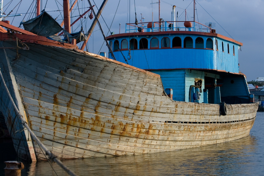 Large fishing boats like this travel far out to sea.