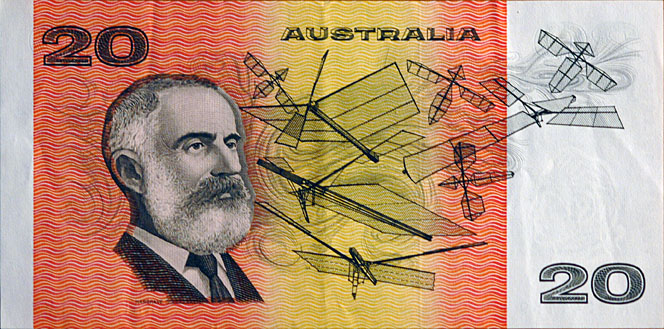 Hargrave, and his box-kites, are engraved on every Australian $20 note