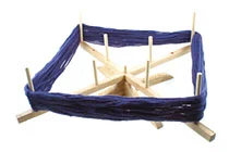Spun, dyed yarn being made into a skein. ©Getty Images