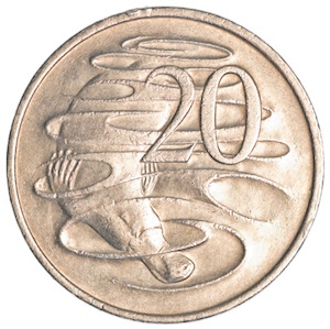 The platypus is on one side of the Australian 20c coin. ©Getty Images