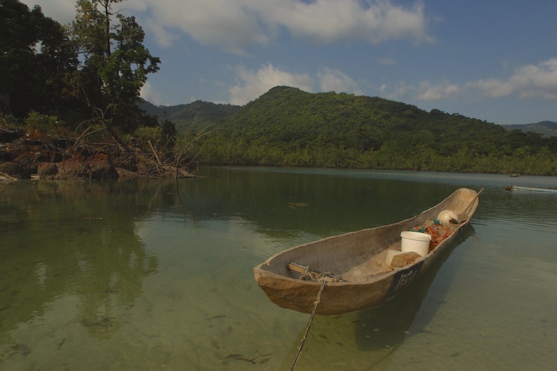 A boat made by hollowing out the middle of a log. Getty Images