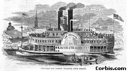 Paddle steamers like this were used mainly for river transport