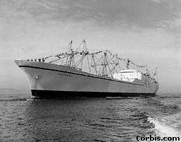 Nuclear power is used to power cargo ships in 1959