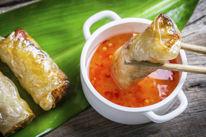 Vietnameses fried spring rolls served with a dipping sauce. Photo©Getty