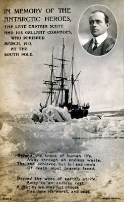 Postcard commemorating the courage of Scott and his party. ©Getty Images
