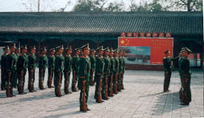 Soldiers prepare for guard duty in Tian'anmen Square (kidcyber)