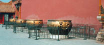 Urns like these are found in all parts of the Forbidden City. They were kept filled with water in case of fire.Photo©kidcyber