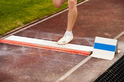 Competitors in the long jump and the triple jump must take off from the take-off board © Getty Images