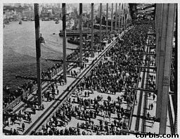 Thousands walked across the bridge on the day it opened