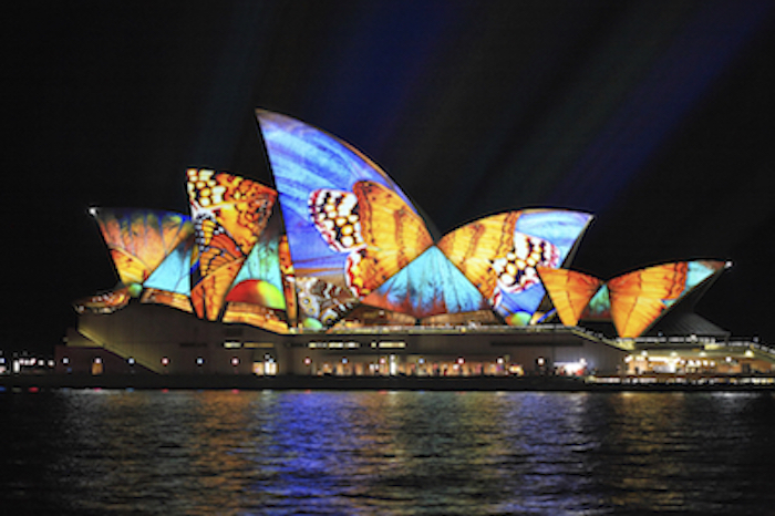 On special occasions, special lighting is projected onto the sails. Photo©iStock