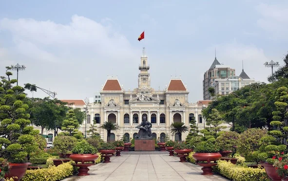 Ho Chi Minh City Hall, a fine example of French architecture that can be seen in Vietnam still. ©Getty Images