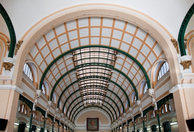 Ceiling inside the Saigon Central Post Office. Image©iStock