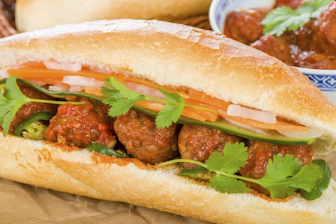 A Vietnamese bread roll called Banh Mi Xiu Mai. Image©Getty