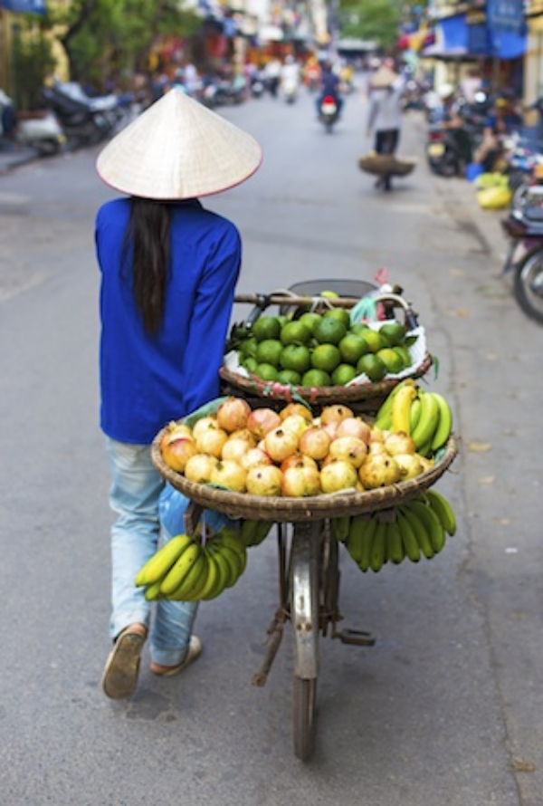 Selling fruit and vegies on a Hanoi street. Photo©iStock