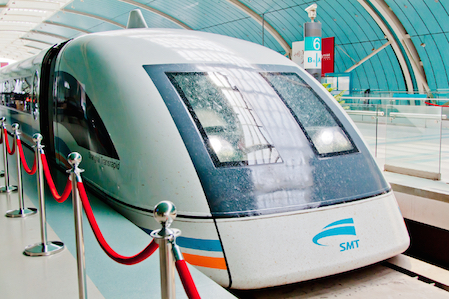 Maglev train travel at very high speeds. © Getty Images