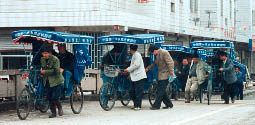 Rickshaws, once common, are now mainly for tourists. Photo©kidcyber