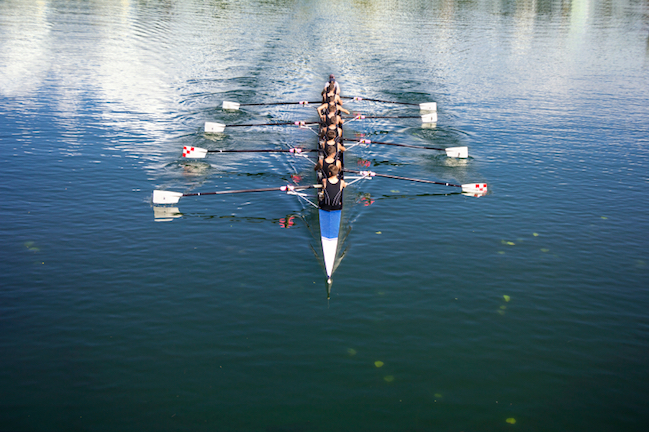 The extra crew member in an eight person crew is the coxswain © Getty images