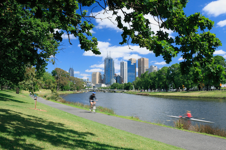 The city is built on the banks of the Yarra River. © Getty Images