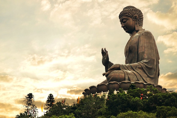 A giant statue of the Buddha in Hong Kong. Getty Images
