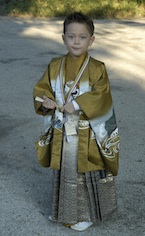 A 5 year old Japanese birthday boy 