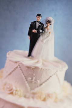 Sometimes there is a tiny bride and groom on top of a wedding cake