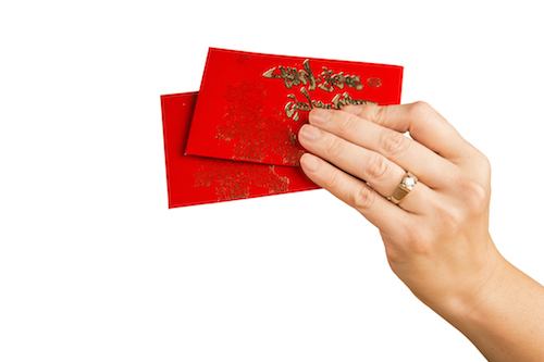 Gifts of money in lucky red envelopes