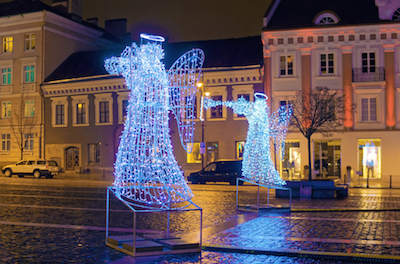  Christmas Angel decorations in a street in Germany. ©iStock