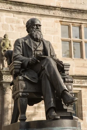 Statue of Charles Darwin, the explorer after whom the city is named. It stands outside the city library. © iStock