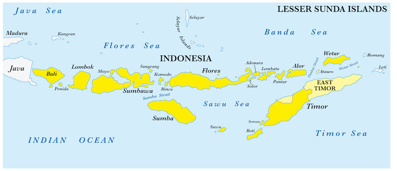 komodo dragon habitat map