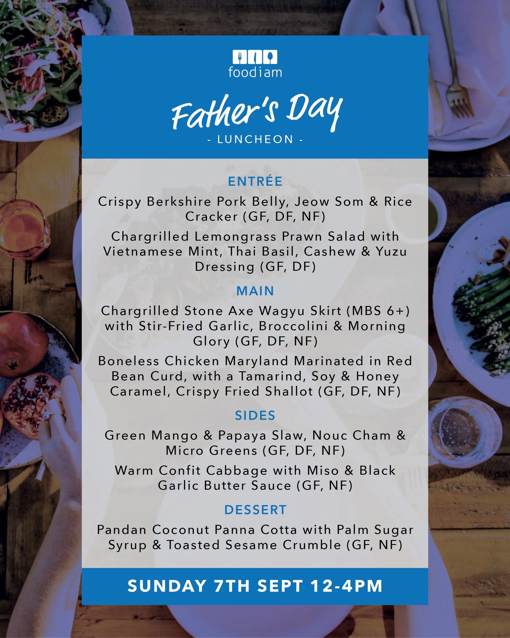 Take a look at our delicious Father's Day menu from chef @jamie_shepley from @mr.lawrencewagga and @sparewagga!
Make it a day to remember with this delicious menu (kids meals also available) plus great wine, stunning views, and all the relaxed, feel-