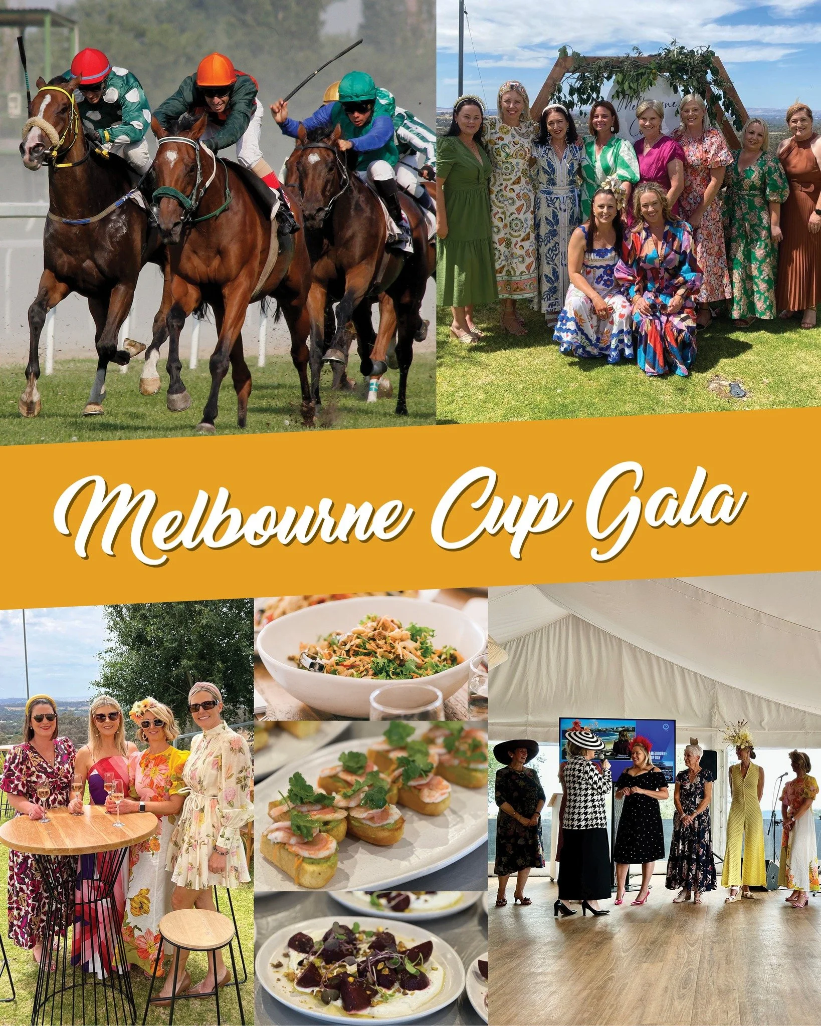 Shake off your favourite frock (or suit) and get your dancing shoes out &ndash; it&rsquo;s time to get ready for our Melbourne Cup Gala! 🐎🥂 
Such a fabulous, fun day with fashions on the field red carpet, delicious lunch, beverages, live music and 