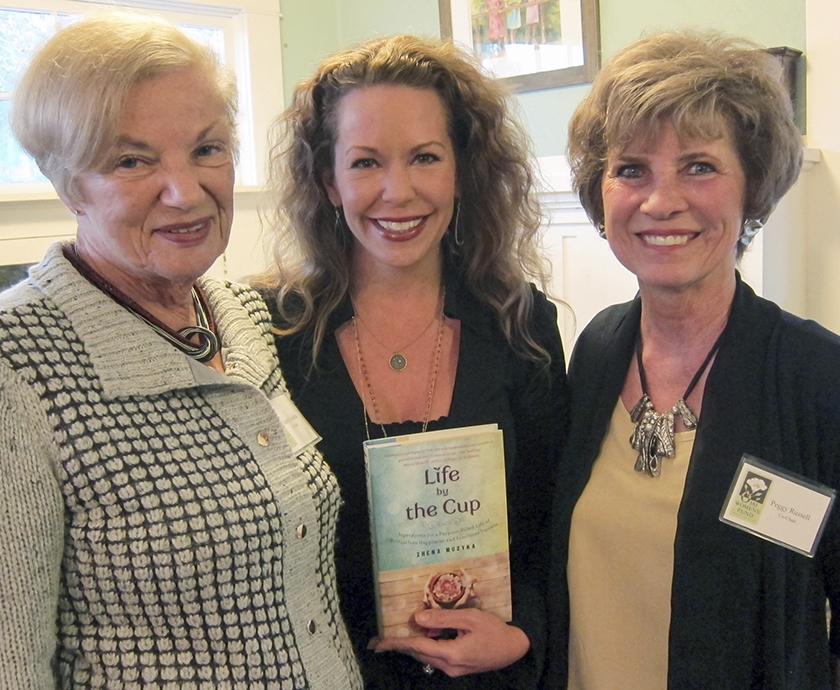 Zhena Muzyka, of Zhena's Gypsy Tea , center, flanked by Karen Evenden, left, founder of Ojai Women's Fund and Peggy Russell, OWFBoard Member. 