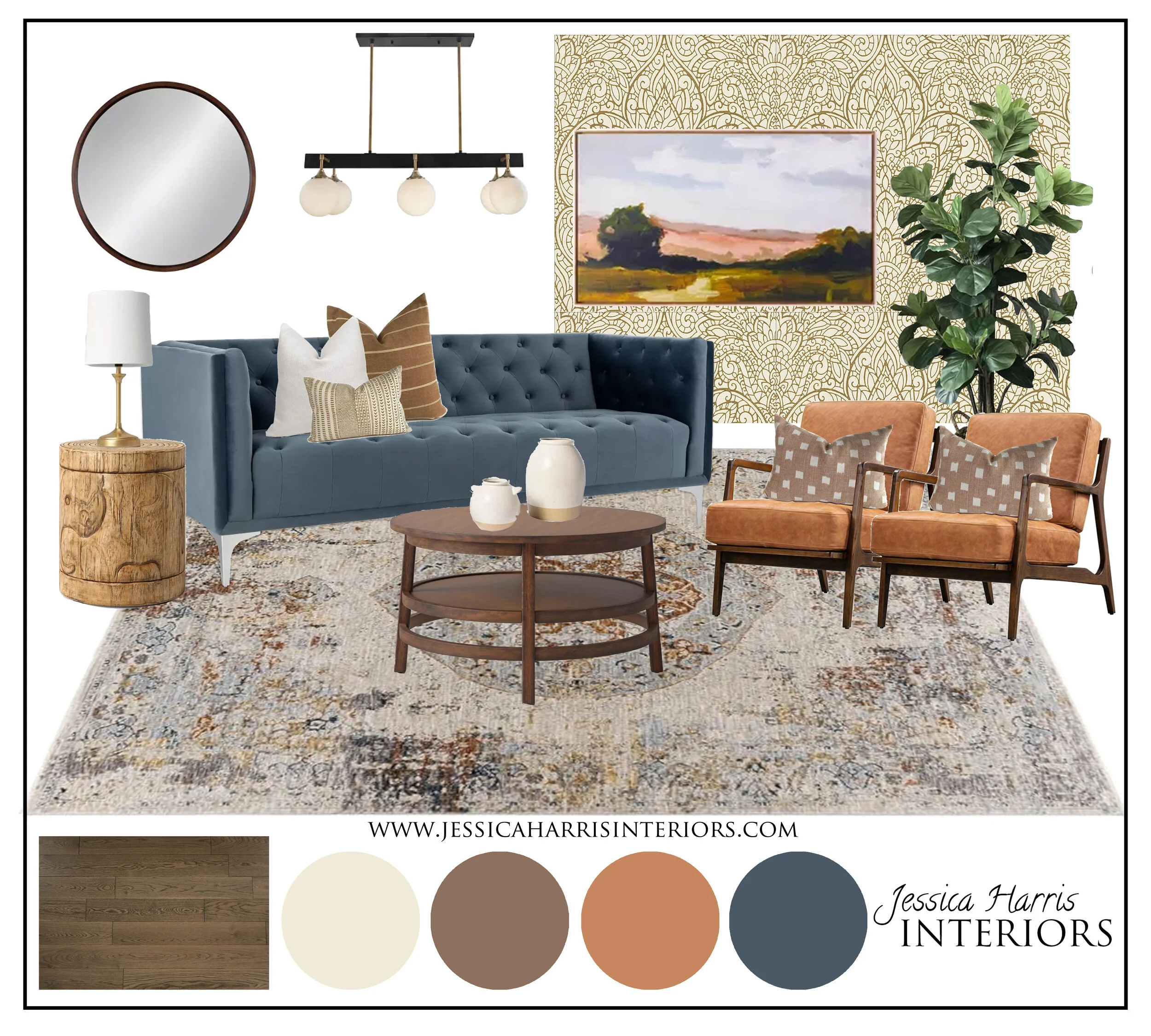 A Shoppable Bold Transitional Living Room